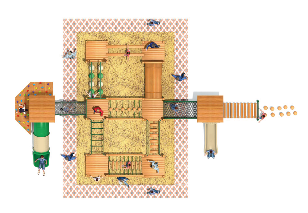 Parque infantil de madera Serie de equipos de expansión de madera HD-MTZ004-21396