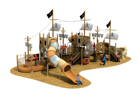 Pirates Ship Series - Tobogán infantil grande para juegos al aire libre