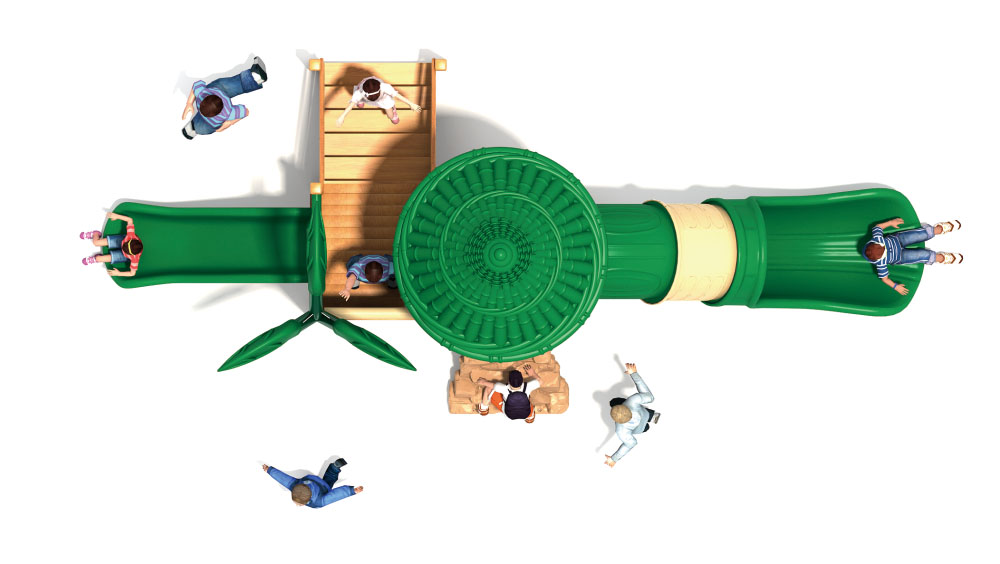 Parque infantil de madera Bamboo Garden Landscape Park Serie HD-MZY009-21390