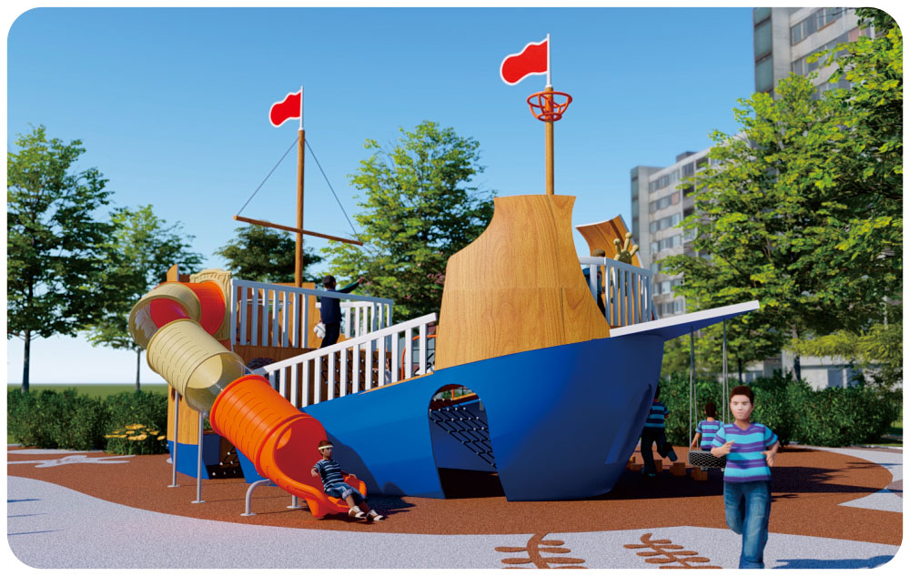 Parque infantil de madera Barco pirata Serie HD-MHD003-21384