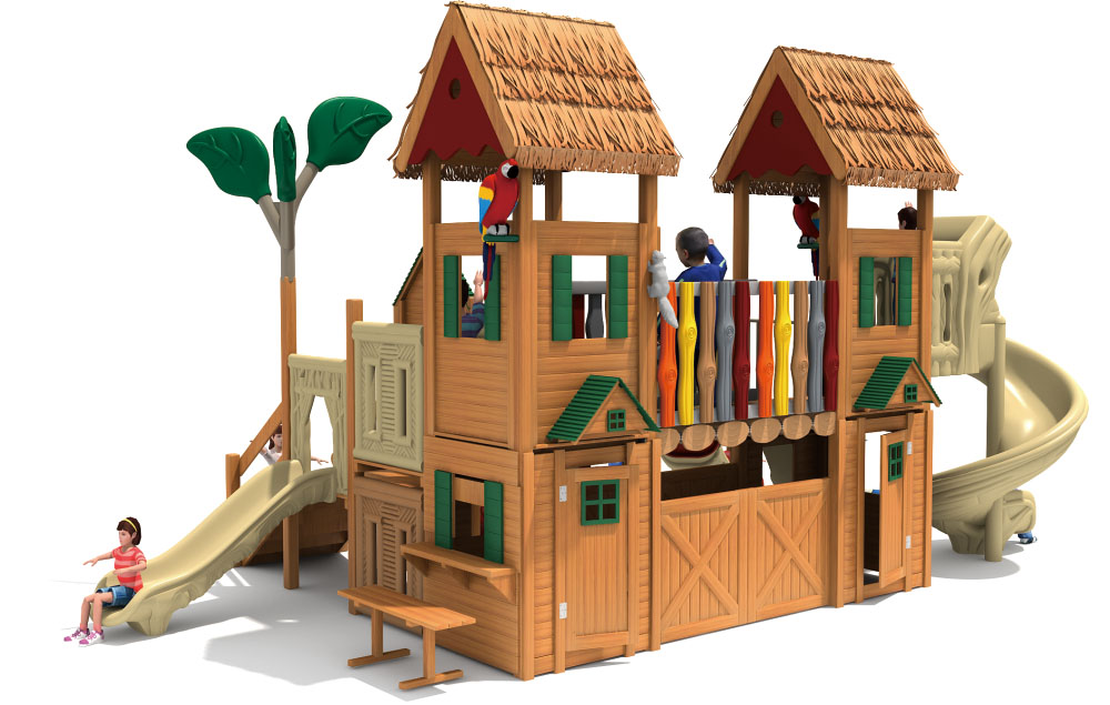 Parque infantil de madera Bamboo Garden Landscape Park Serie HD-MZY004-21387