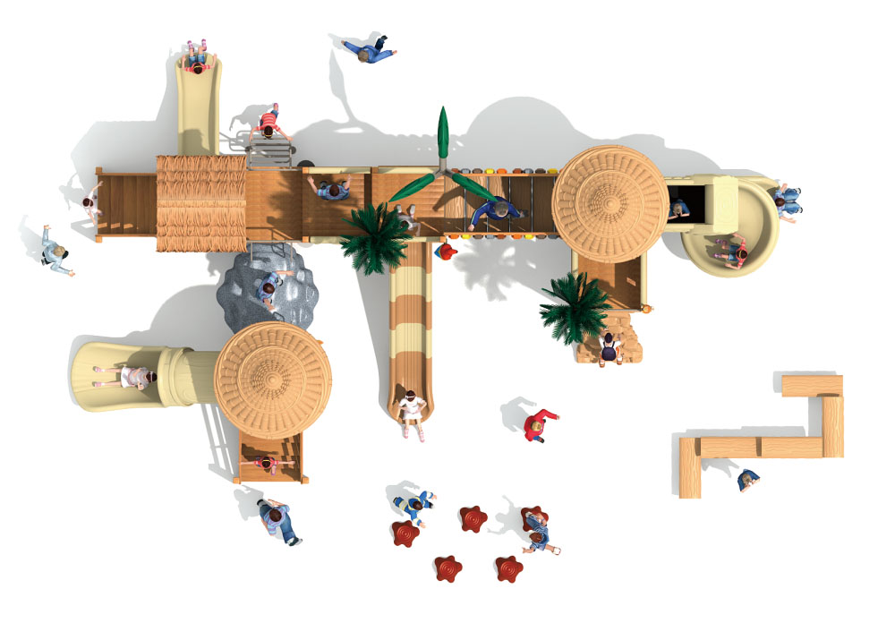 Parque infantil de madera Bamboo Garden Landscape Park Series HD-MZY002-21388
