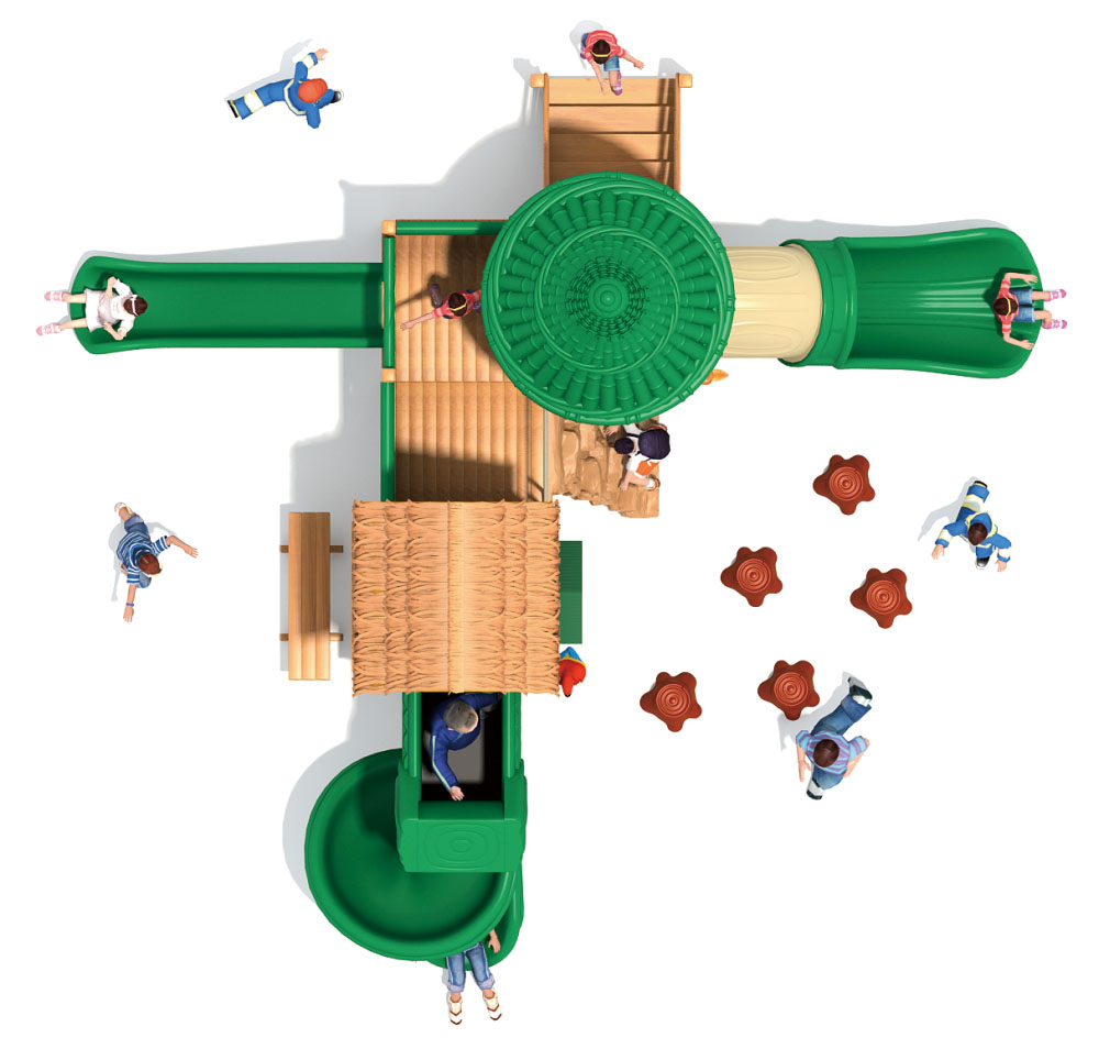 Parque infantil de madera Bamboo Garden Landscape Park Serie HD-MZY007-21390