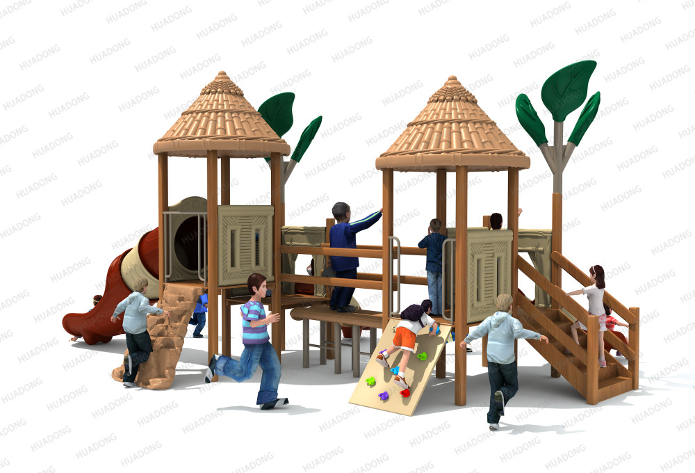 Serie de madera Equipo de tobogán para juegos al aire libre HD-MZY010-19360