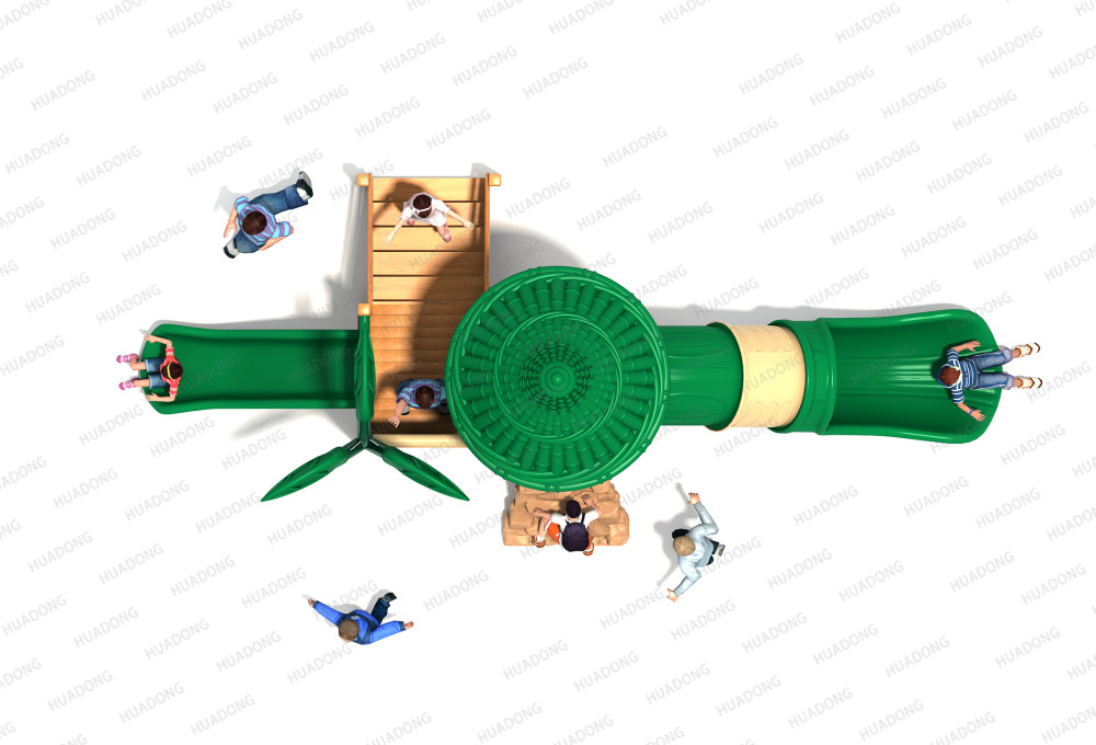 Serie de madera Equipo de tobogán para juegos al aire libre HD-MZY009-19360